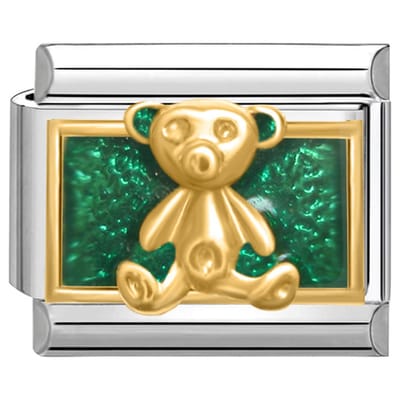 Quiges - Schakel - Bedel - 9mm - charms - Gouden - bier - Geschikt voor - armband - Schakelarmband - italy bedels armband