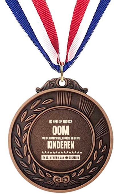 Akyol - ik ben de trotse oom van de grappigste en leukste en beste kinderen medaille bronskleuring - Oom - familie - cadeau