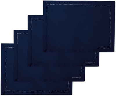Dailygoods - Dailygoody - Placemat set - 100% katoen - Machinewasbaar - Schots Blauw - Eettafel decoratie - Herfst en feestdagen - 48x32 cm