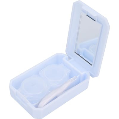 Contactlensdoos Contactlens Bewaarcontainer met Spiegel Pincet Stok Verwijdergereedschap Groen blauw