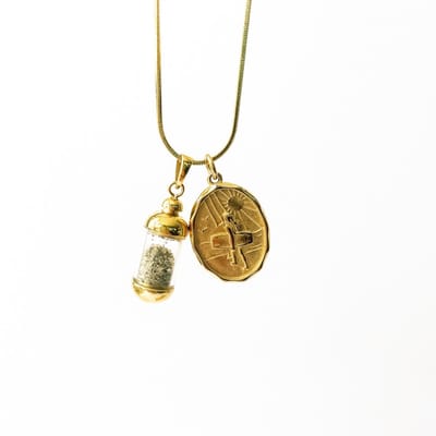 Laguna Treasures Jewellery - Ketting Beach Pendant Kitegirl - Goud - Verguld - Snake ketting - Halsketting - Sieraden - Kitesurf - Herinnering