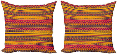 ABAKUHAUS Tribale Kussenhoes – Borders – 50x50 cm – Meerkleurig