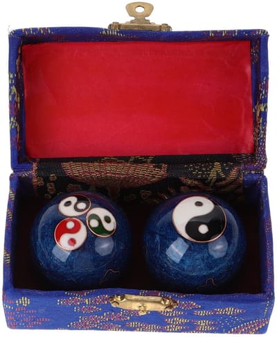 Dailygoods- Baoding Ballen 2 Stuks - Geëmailleerd - Meditatie Ballen - Fitness Handballen - Feng Shui - 4,20 cm Grootte - Duurzaam en Lichtgewicht