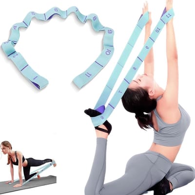 weerstandsgordel met 11 ringen, verstelbare fitnessband voor yoga, pilates en training, stretching voor volwassenen en kinderen, dans, gymnastiek en thuisrevalidatie