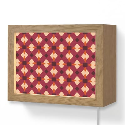 Wandlamp 20x15 cm - Oplaadbaar - Retro - Patroon - Kleurrijk - Wandlampen binnen woonkamer - Slaapkamer lamp met kabel - Decoratieve nachtlamp - Vloerlamp snoer