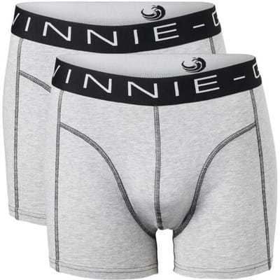 Vinnie-G Boxershorts 2-pack Grey Melange Stitches - Maat S - Heren Onderbroeken Grijs - Geen irritante Labels - Katoen heren ondergoed