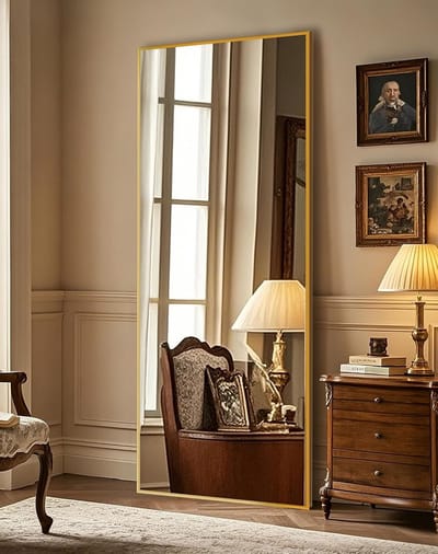 Grote Staande Spiegel Volledige Lengte met Standaard voor Woonkamer en Slaapkamer