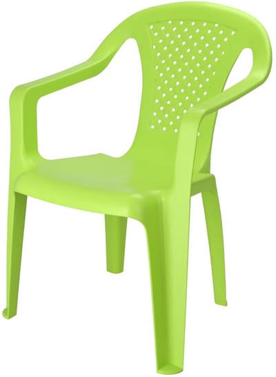 Pro Garden Stoeltjes voor kinderen - 1x - groen - 38 x 52 cm - voor binnen en buiten - kunststof - voor kinderen van 3 tot 7/8 jaar - stapelbaar