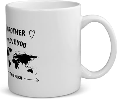 Akyol - brother i love you this much koffiemok - theemok - Broer - geweldige broer - liefste broer - verjaardag - cadeau - kado - bedankje - geschenk - 350 ML inhoud