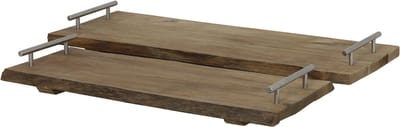 Light&living Dienblad S/2 48x21x3,5+58x24x3,5 cm RAUZAN bruin