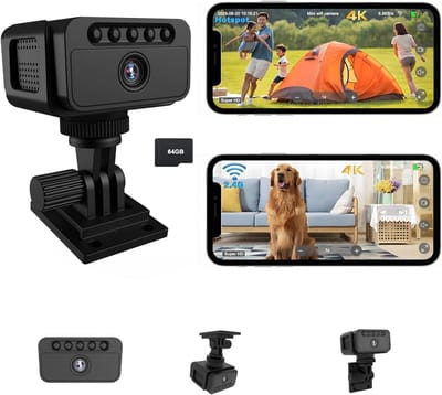 Mini Beveiligingscamera - Spy Camera - Thuis Bewaken - 4K Ultra HD Nachtzicht - 5x5x2.8 cm - Zwart