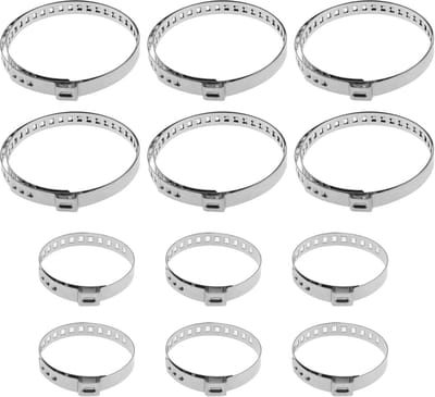Dailygoods- Kofferbakklemmen 12 Stuks - Roestvrij Stalen Klemmen - Verstelbare Klemmen - Kleine/Grote Klemmen - Voor Personenauto's/Aanhangwagens - Hoogwaardige Kwaliteit - Cv-klemmen