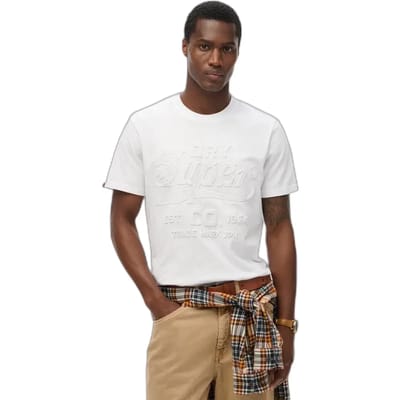 Superdry - Workwear T-shirt met relaxte pasvorm en reliëf - Heren - T-shirts