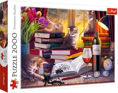 Trefl legpuzzel kattenavond 2000 stukjes - kleurrijke puzzel FSC.