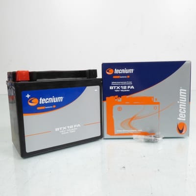 Sla Tecnium-accu voor Piaggio 300 Vespa GTS Super IE 2008 tot 2017 YTX12 / 12V 10,5Ah nieuw