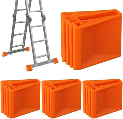 Antislip Laddervoeten - Rubberen Beschermhoezen - Ladder Stabiliseren - Vloerbeschermend Ontwerp - 9 x 6 x 65 cm - Oranje