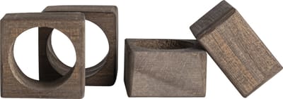 Gusta - Servetringen vierkant - Set 4 stuks - Hout
