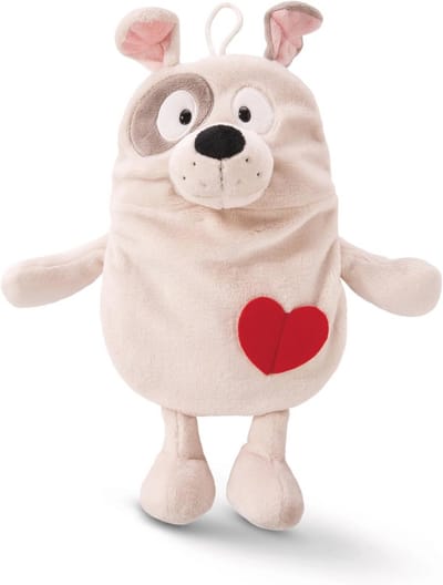Warmwaterkruik Dier 350 ml 34 cm Beige - Duurzaam 2 in 1 - Zacht en Knuffelbaar Pluche Knuffeldier en Bedverwarmer voor Kinderen