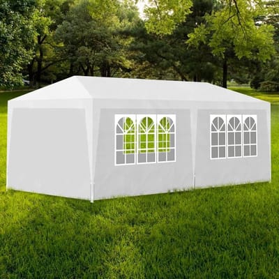 Feesttent - Partytent Paviljoen - Buitenfeesten Organiseren - UV- en Waterafstotend - 3 x 6 m - Wit