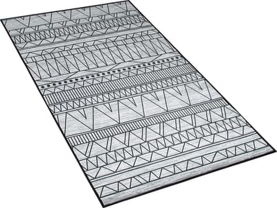 KEBAN - Laagpolig vloerkleed - Lichtgrijs - 80 x 150 cm - Polyester