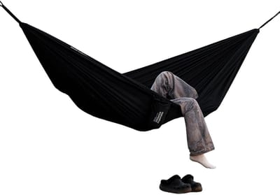 Camping Hangmat - Reis Hangmat - Buiten Ontspannen - Verbreed Comfort Ontwerp - 270 x 180 cm - Zwart