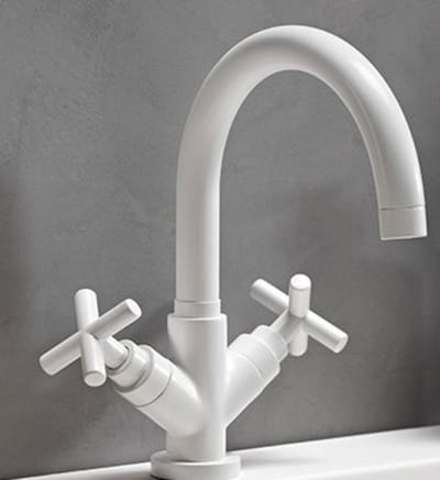 Vtwonen baden Cross wastafelkraan zonder waste powder white