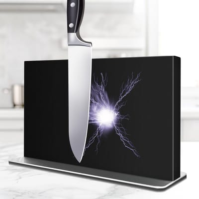 Dailygoods- Messenblok met sterke magneten - Messenhouder magnetisch - Roestvrij staal 304 - Staand design - Opruimhulp - Veilig en eenvoudig in gebruik