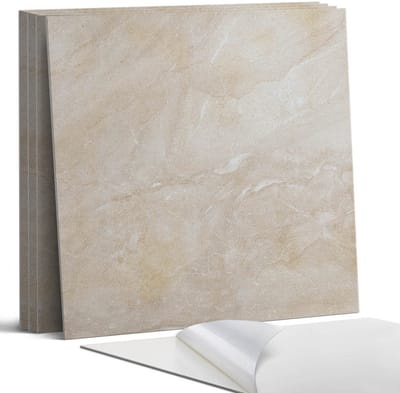 Coloray Wandpanelen Zelfklevend - Natuurlijk marmer in diverse tinten. Zelfklevende Wandpanelen - 50 cm x 50 cm - Beige Wandpaneel PVC - 5 stuks - Texturen Wandpanelen Zelfklevend - Wandpanelen Keuken - Wandpaneel Badkamer