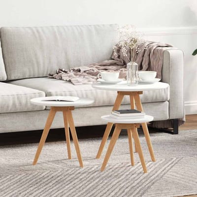 vidaXL - Salontafel - 3 - st - Bruin - 50 - x - 50 - x - 46 - cm - Massief - Notenhout