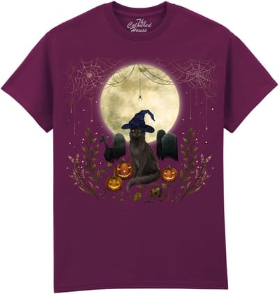 Kat Halloween Cat The Coloured House T-shirt XL