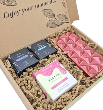 Shampoobars - Verjaardag verwenpakket - 2 in 1 bar - 2 Thee - Chocolade Reep