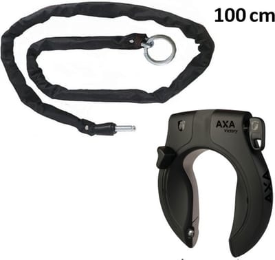 Axa Victory Ringslot ART2 Zwart + Insteekketting 100 cm 5,5 mm Zwart