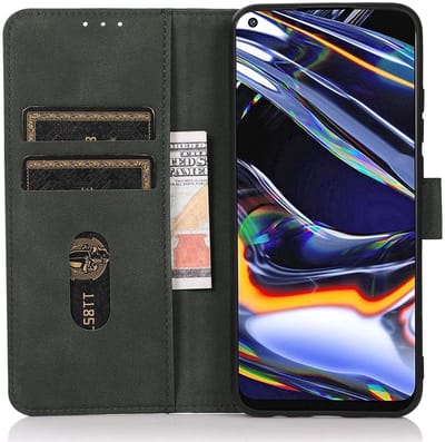 KHAZNEH Hoesje Geschikt voor Motorola Moto G04 / G24 | Retro Wallet | Portemonnee Book Case | Standaard | Pasjeshouder | Groen