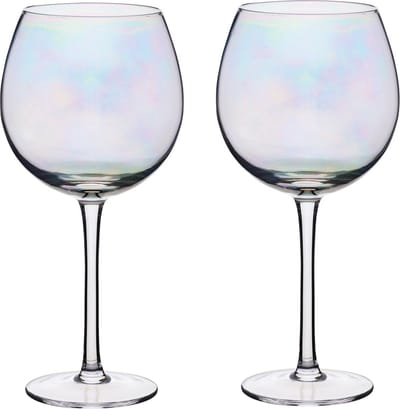 Barcraft Ballon Gin Glazen - Regenboog-Parelmoer Iriserend 500 ml in cadeauverpakking