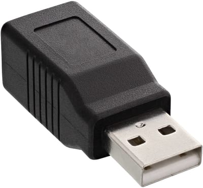 USB-A (m) - USB-B (v) adapter - USB2.0 / zwart