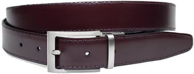 Draaibare (reversibel) riem bordo/zwart - Heren riem - 3 cm breed - Leer - Draaibare riem - Verstelbaar - Maat 90
