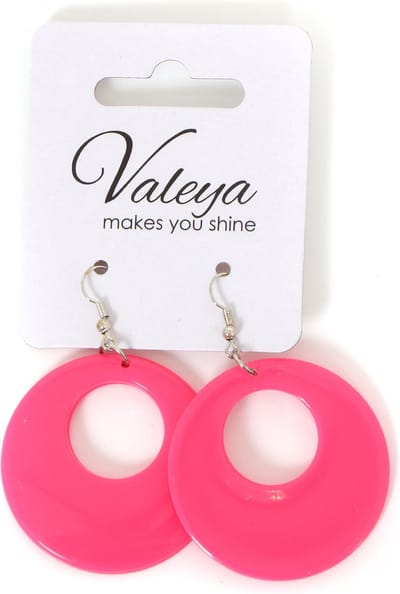 Oorbellen Rond Roze - Carnaval - Verkleedaccessoire - Feest & Themafeest