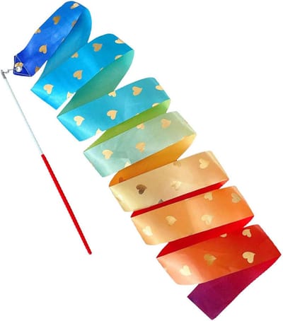 Ritmisch gymnastieklint - Rainbow Dance Streamer Wand, Kleurrijk Twirling Baton Lint, Lange Zijde | Flexibel Met Flexibele Voor Kinderen Prestatie Oefeningen, Training, Oefening Activiteit