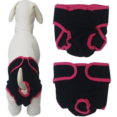 Mode Hond Fysiologische Broek Luier Sanitair Wasbaar Vrouwelijke Hondenbroekjes Voor Honden Sanitair Broekje M zwart