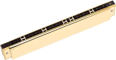 Mondharmonica - Polyfoon Instrument - Muziek Spelen - 28 Gaten - 10 x 8 x 15 cm - Goud
