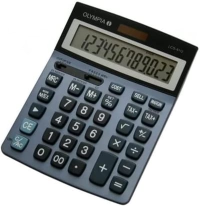 Tafelrekenmachine - Rekenapparaat Kantoor - Zakelijke Berekeningen - Euro Omrekening - 10 Cijfers - Blauw