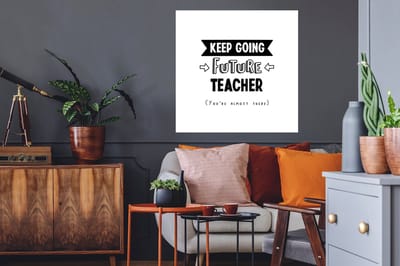 Muurstickers - Sticker Folie - Quotes - Docent - Leraar - Onderwijs - Student - 80x80 cm - Plakfolie - Muurstickers Kinderkamer - Zelfklevend Behang - Zelfklevend behangpapier - Stickerfolie