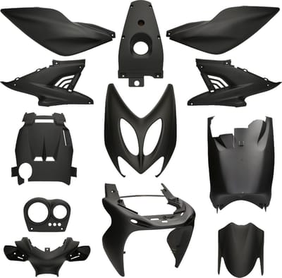 Kappenset MBK Nitro, Yamaha Aerox Mat zwart