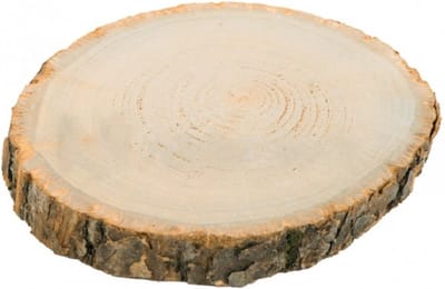 Chaks Decoratie boomschijf met schors - hout - D30 x H2 cm - rond - Onderborden/kaarsenplateaus