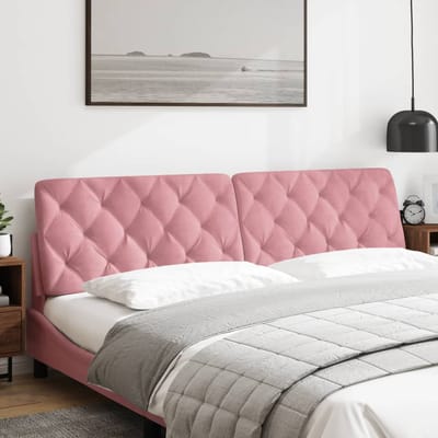 vidaXL - Hoofdbordkussen - 200 - cm - fluweel - roze