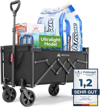 Opvouwbare Bolderkar voor Alle Terreinen - 65L, 100kg Laadvermogen, Lichtgewicht en Compact