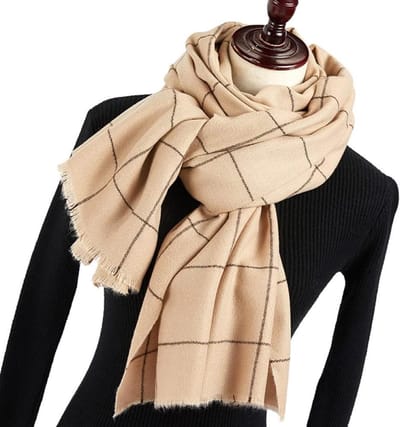 Dames sjaal - Gebreide sjaal - Warmte en stijl - Ruitdesign - Grote maat - Geruit