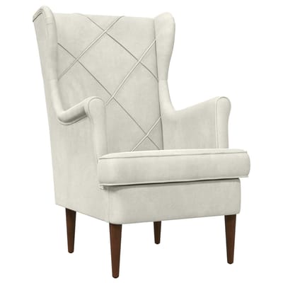 vidaXL - Fauteuil - Crèmekleurig - Fluweel