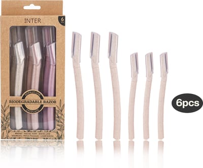 INTER™ 3x Dermaplaning Scheermesje - Wenkbrauw Mesje - Scheermesjes Gezicht + 3x Gratis Kleiner Wenkbrauw Scheermesje van Tarwestro - Eyebrow Razor - 6 Stuks
