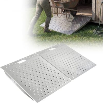 VEVOR 2x Drempelhelling 750x617mm, 340,2kg Zware Rolstoelhelling voor Max. 165mm Hoogte, Antislip Aluminium Helling, Stabiele Helling voor Rolstoelen, Scooters, Deurdrempels, Stoepranden en Trappen